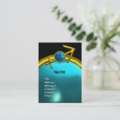 Carte De Visite MONOGRAMME SAGITTARIUS bleu noir (Debout devant)