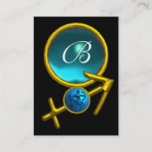Carte De Visite MONOGRAMME SAGITTARIUS bleu noir (Dos)