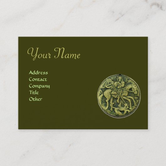 Carte De Visite MONogramme SAINT GEORGE ET DRAGON MEDALLION (Devant)