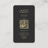 Carte De Visite Monogramme scientifique moderne Black Gold (Dos)