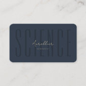 Carte De Visite Monogramme scientifique moderne Dark Blue Gold (Devant)