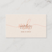 Carte De Visite Monogramme Script Boho Beige QR Code (Devant)