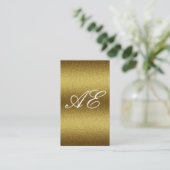 Carte De Visite Monogramme Serif Corporate Minimal Gold Parties sc (Debout devant)