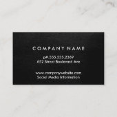 Carte De Visite Monogramme Serif Gris, Noir (Dos)