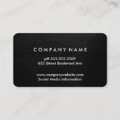 Carte De Visite Monogramme Serif Gris, Noir (Dos)
