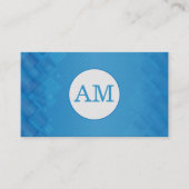 Carte De Visite Monogramme Serif | Motif géométrique bleu (Devant)