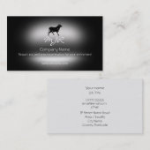 Carte De Visite Monogramme, silhouette noire de Taureau, (Devant / Derrière)