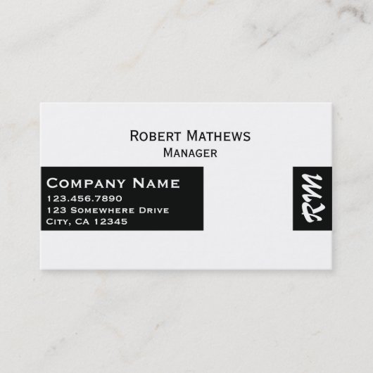 Carte De Visite Monogramme simple (Devant)