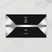 Carte De Visite Monogramme Simple Argent Noir 4C (Dos)