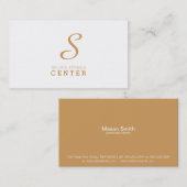 Carte De Visite Monogramme simple (beurre d'arachide) (Devant / Derrière)