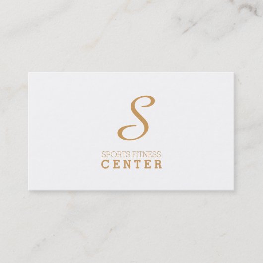 Carte De Visite Monogramme simple (beurre d'arachide) (Devant)