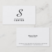 Carte De Visite Monogramme simple (blanc) (Devant / Derrière)