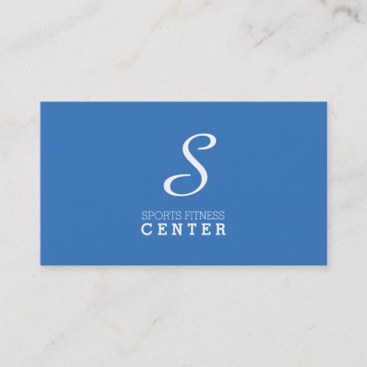 Carte De Visite Monogramme simple (Bleu de France) (Devant)