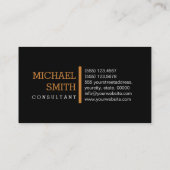 Carte De Visite Monogramme simple bronze moderne noir (Dos)