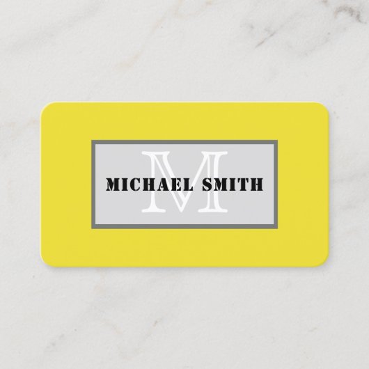 Carte De Visite Monogramme simple Dandelion foncé Arrière - plan (Devant)