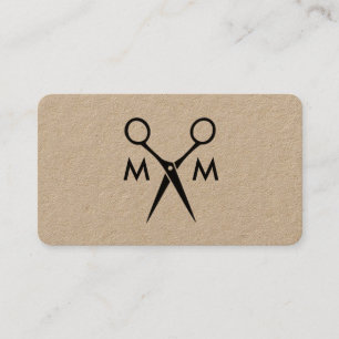 Carte De Visite Monogramme simple de Shears de Salon