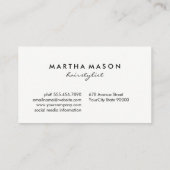 Carte De Visite Monogramme simple de Shears de Salon (Dos)