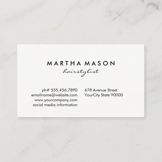 Carte De Visite Monogramme simple de Shears de Salon (Dos)