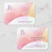 Carte De Visite Monogrammé Simple Élégant Moderne Coloré tendance (Devant / Derrière)