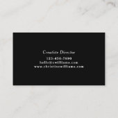 Carte De Visite Monogramme simple élégant professionnel noir blanc (Dos)