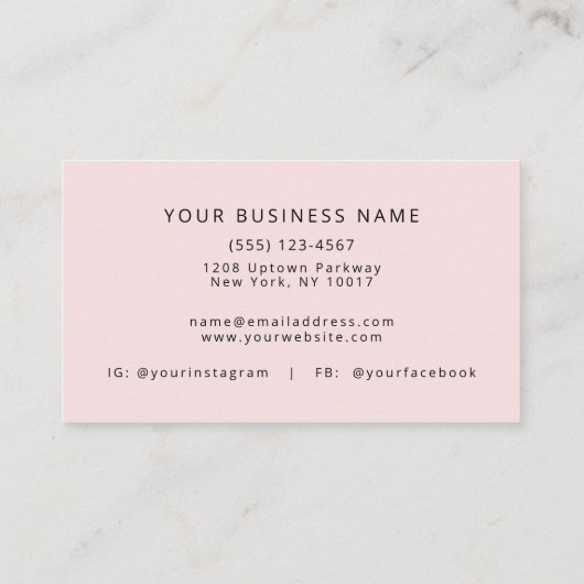 Carte de visite monogramme simple et tendance (Dos)