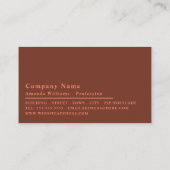 Carte De Visite Monogramme simple, minimaliste (Dos)