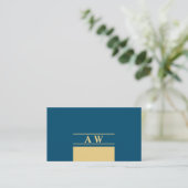 Carte De Visite Monogramme simple, minimaliste (Debout devant)