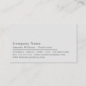 Carte De Visite Monogramme simple, minimaliste (Dos)