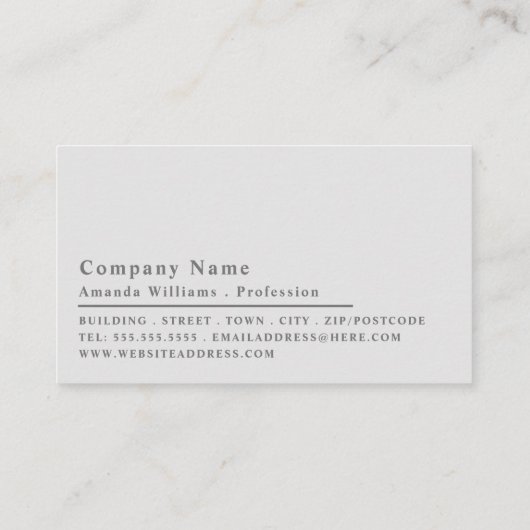 Carte De Visite Monogramme simple, minimaliste (Dos)