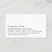 Carte De Visite Monogramme simple, minimaliste (Dos)