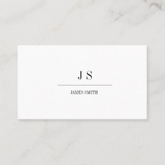 Carte De Visite Monogramme Simple Minimaliste Professionnel 