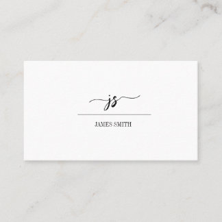 Carte De Visite Monogramme Simple Minimaliste Professionnel 