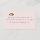 Carte De Visite Monogramme simple Misty Rose Book pour Baby shower (Dos)
