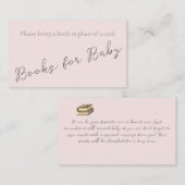 Carte De Visite Monogramme simple Misty Rose Book pour Baby shower (Devant / Derrière)