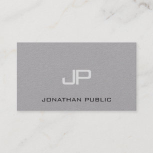 Carte De Visite Monogramme Simple Modèle Luxueux Premium Grey