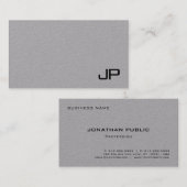 Carte De Visite Monogramme Simple Modèle Moderne Élégant (Devant / Derrière)