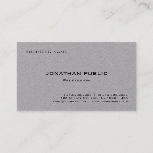 Carte De Visite Monogramme Simple Modèle Moderne Élégant (Dos)