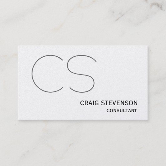 Carte de visite Monogramme simple moderne (Devant)