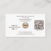 Carte De Visite Monogramme simple moderne Boulangerie professionne (Dos)