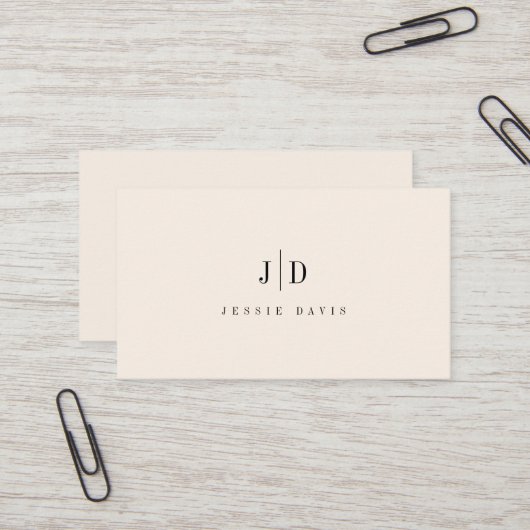 Carte De Visite Monogramme Simple Professionnel Moderne  (Devant/Arrière en situation)