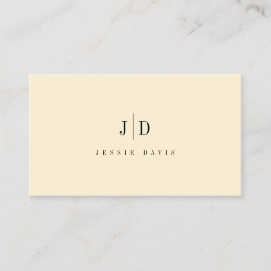 Carte De Visite Monogramme Simple Professionnel Moderne  (Devant)