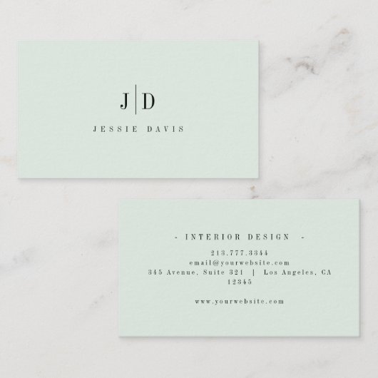 Carte De Visite Monogramme Simple Professionnel Moderne (Devant / Derrière)