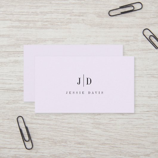 Carte De Visite Monogramme Simple Professionnel Moderne (Devant/Arrière en situation)