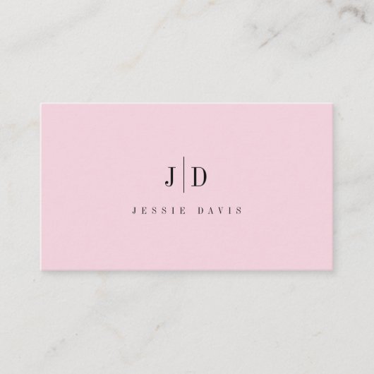 Carte De Visite Monogramme Simple Professionnel Moderne  (Devant)