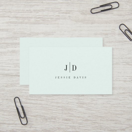Carte De Visite Monogramme Simple Professionnel Moderne (Devant/Arrière en situation)