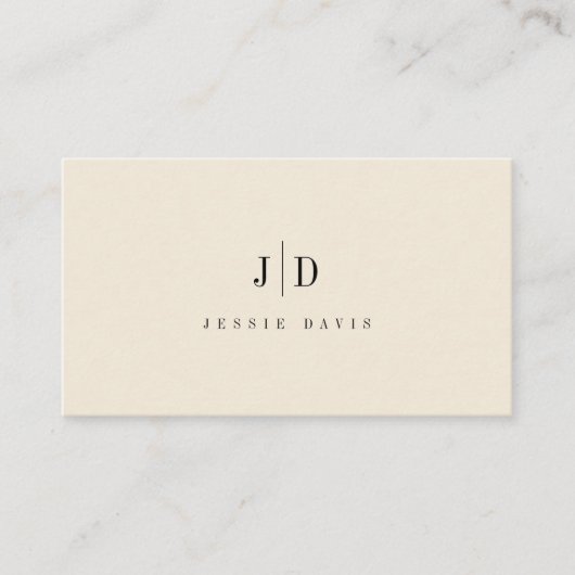 Carte De Visite Monogramme Simple Professionnel Moderne (Devant)