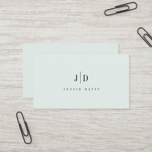 Carte De Visite Monogramme Simple Professionnel Moderne (Devant/Arrière en situation)