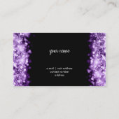 Carte De Visite Monogramme Simple Purple Lights (Dos)