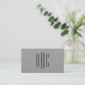 Carte De Visite Monogramme simple trois lettres gris foncé (Debout devant)