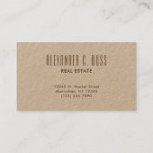 Carte De Visite Monogramme simple trois lettres marron foncé (Dos)